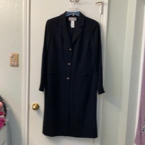Size 10 Liz Claiborne:?Black, long Jacket in great condition.